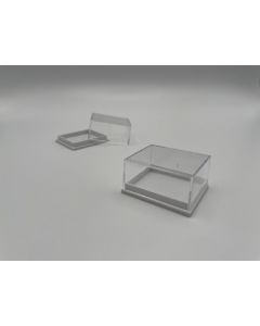 Thumbnail Box, Acrylic Box, T4L; white, 1 1/2 x 1 2/5 x  3/4 inch (41 x 35 x 21 mm); 100 pcs