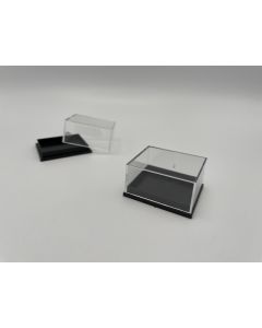 Kleinstufendose, Acryldose, T4L; schwarz, 41 x 35 x 21 mm; 10 Stück