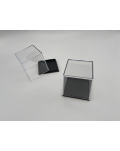 Kleinstufendose, Acryldose, T52E; schwarz, 50 x 50 x 52 mm; 10 Stück