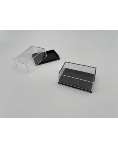 Kleinstufendose, Acryldose, T6L; schwarz, 59 x 41 x 21 mm; 100 Stück