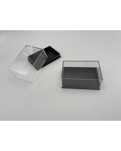 Kleinstufendose, Acryldose, T8H; schwarz, 80 x 55 x 32 mm; 50 Stück