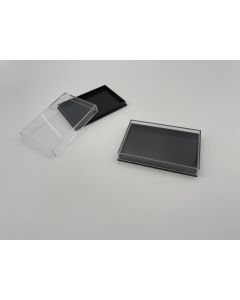 Kleinstufendose, Acryldose, T8L; schwarz, 80 x 55 x 12 mm; 10 Stück