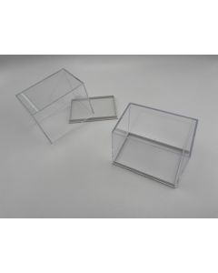 Small Cabinet Box, Acrylic Box, T8E; white, 3 x 2 x 2 1/2 inch (81 x 56 x 62 mm); 40 pcs