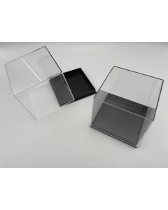 Small Cabinet Box, Acrylic Box, T8F; black, 3 1/4 x 3 1/4 x 3 inch (82 x 82 x 78 mm); 40 pcs