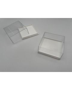 Small Cabinet Box, Acrylic Box, T8GW; white, 3 x 3 x 1 1/2 inch (81 x 81 x 39 mm); 1 pcs