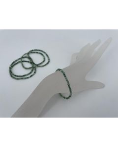 Armband, Smaragd (facettiert) und Echtsilberkugel, 3 mm Kugeln, 1 Stück