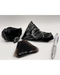 Obsidian; schwarz, transparent, Armenien; 1 kg
