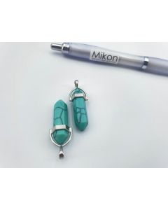 Stone point pendant; in metal setting, approx. 40mm, Turquoise; 1 piece