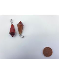 Stone pendulum pendant, elongated, Agate Carneol, 1 piece