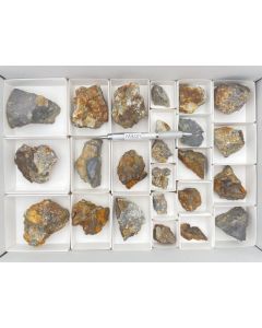 Wurtzite xls, jordanite, etc.; Kirki, Greece; 1 flat