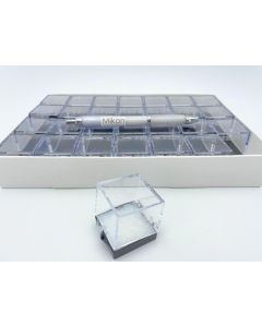Perky Boxes; 1 1/4 inch (32 x 32 x 35 mm), with styrofoam inserts; 1 tray of 28 pieces