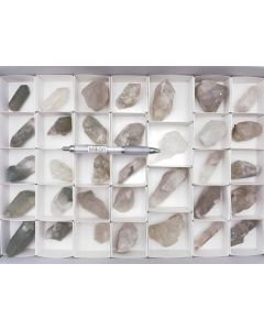 Mountain crystal X, chlorite, smoky quartz X; crystal points,  Zinggenstock, Switzerland, from the Strahler Rufibach; 1 flat