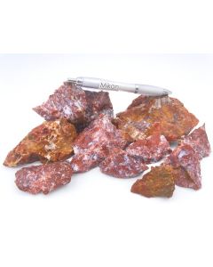 Jaspis; rot-bunt, gemasert, drusig, gemischt, Indonesien; 1 kg