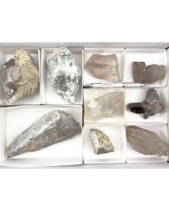 Bergkristall, Rauchquarz; Binntal, Schweiz, vom Strahler Gorsatt; 1 Steige 