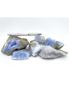 Layer Agate "Blue Lace" druzy; Jombo, Malawi; 1 kg