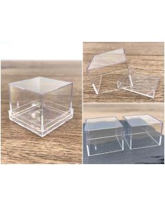 Micromount Box; clear, 1 x 1 x 3/4 inch (28 x 28 x 22 mm); original case with 4000 pcs