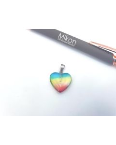 Pendant, chain pendant; heart, 20mm, colored glass; 1 piece