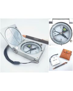 Geologist compass; with leather belt pouch; 1 piece