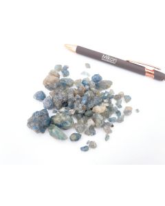 Lazulite-quartz; blue quartz, BLUE!, small pieces, Madagascar; 100 g