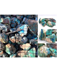 Shattuckite, dioptase, chrysocolla; unsorted, Kaokoveld, Namibia; 10 kg