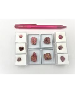 Spinell, rote Kristalle aus Tanzania; 10 Stück