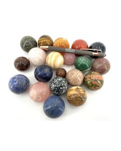 Polished spheres; various rocks, South Africa; 1 kg