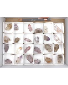 Amethyst, Rauchquarz, Bergkristall X/xx; Tafelkop, Namibia; 1 Halbformat Steige 