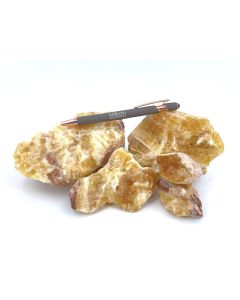 Calcite, honey calcite; orange, raw, Mexico; 1 kg