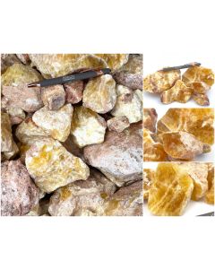 Calcit, Aragonit; (Onyx), Honigcalcit, Orange, roh, Mexiko; 10 kg