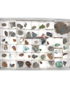 Mixed minerals; Laurion, Greece; 1 flat