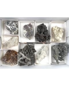 Calcite, drusiger quartz etc.; "Charcas Mix", San Luis Potosí, Mexico; 1 flat