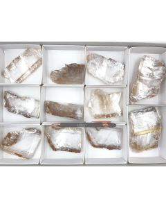 Gypsum (Selenite, gemmy); Serpieri Mine, Laurion, Greece; 1 flat