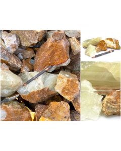 Aragonite, "onyx", lemon aragonite; Bolivia; 10 kg