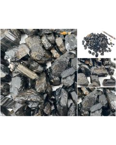 Schorl (black tourmaline) crystal parts; Tanzania; 10 kg