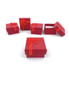 Jewellery box, jewelry box; red, 4x4 cm; 10 pieces