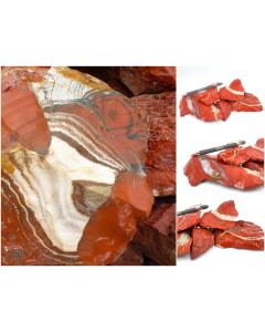 Jasper; with quartz veins, red, South Africa; 10 kg