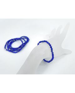 Armband, Lapis-Lazuli und Echtsilberkugel, 3 mm Kugeln, facettiert, 1 Stück