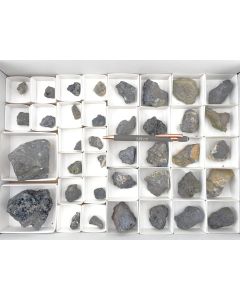 Silver minerals, pyrargyrite xx, dyscrasite, argyrodite xx, canfieldite xx; Colquechaca, Bolivia; 1 flat, Unique