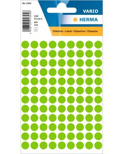 Adhesive lables (dots) ligth-green, 8 mm diameter, 1 small package, Made in Germany (!)