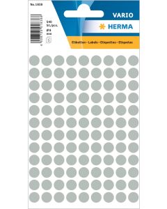 Adhesive lables (dots) grey, 8 mm diameter, 1 small package, Made in Germany (!)