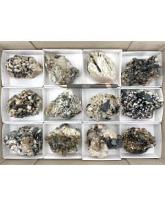 Aegirine, Arfvedsonite, Zircon xx; on matrix, partly UVC-active; Mt. Malosa, Zomba, Malawi; 1 flat, unique
