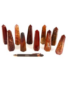Obelisk lot; red jasper, polished, Indonesia; 1 lot with 10 pieces
