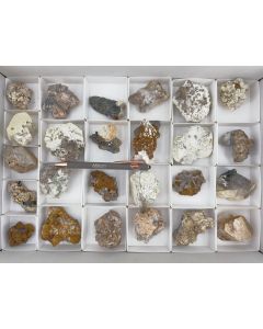 Pegmatite minerals, mixed xls; Mt. Malosa, Zomba, Malawi; 1 lot of 10 flats