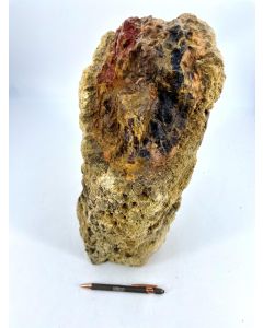 Fossil (petrified) wood black and red, rough; Java, Indonesia; Single piece, 13,55 kg