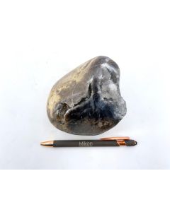 Chalcedony black, white, druzy, completely polished; Indonesia; Single piece 1,18 kg