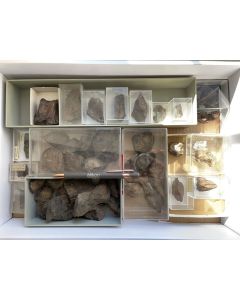 Mixed minerals; Rotläufchen Mine, Waldgirmes, Hessen, Germany; Gerd Tremmel collection; 1 flat; unique piece