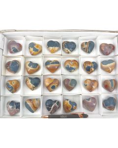 jasper, multicoloured, hearts, polished, Indonesia; 1 lot with 24 pieces