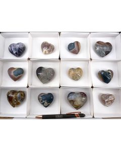 Hearts, polished, Indonesia; 1 lot with 12 pieces