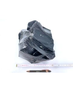 Obsidian (black-transparent + silver); single piece; 9,9 kg; Armenia