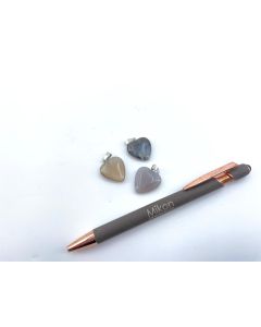 Gemstone pendant, chain pendant; heart, chalcedony, approx. 2 cm; 1 piece